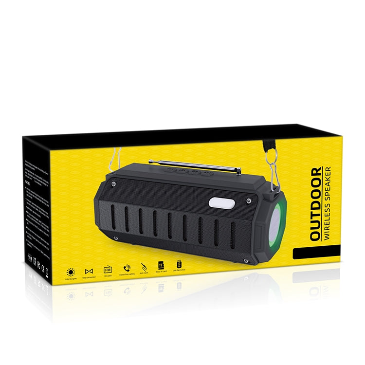 New Rixing NR-905FM TWS Bluetooth Speaker Support Hands-free Call / FM with Shoulder Strap & Antenna (Black) - free shipping - PMC Jewellery - Order now!