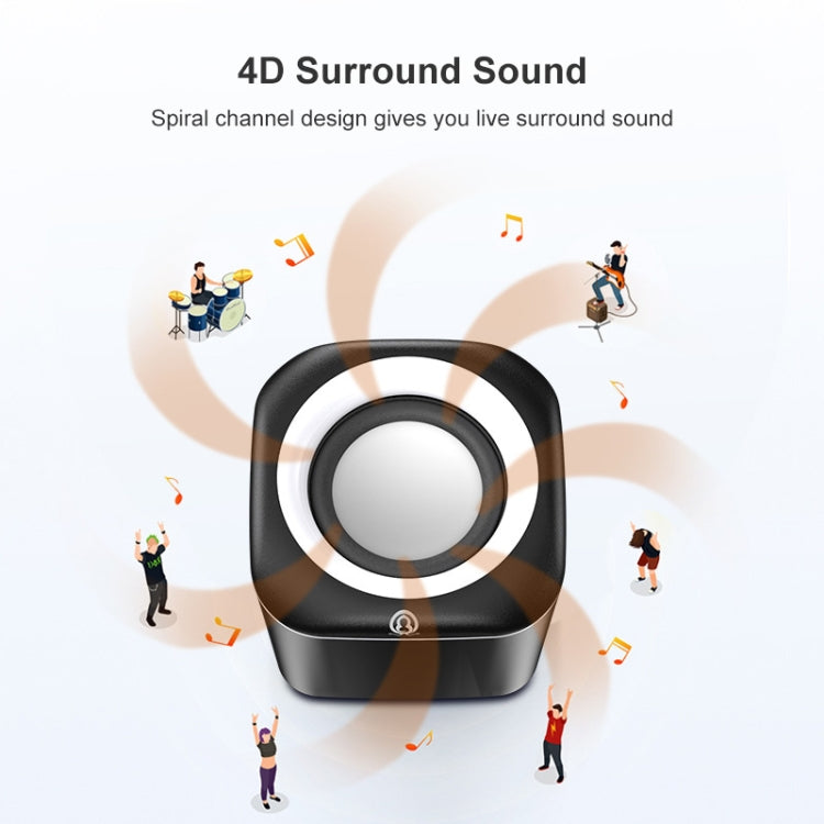 A1 USB Wire-controlled 9D Subwoofer Sound Mini Wired Speaker, Premium Version(Black) -  by PMC Jewellery | Online Shopping South Africa | PMC Jewellery | Buy Now Pay Later Mobicred