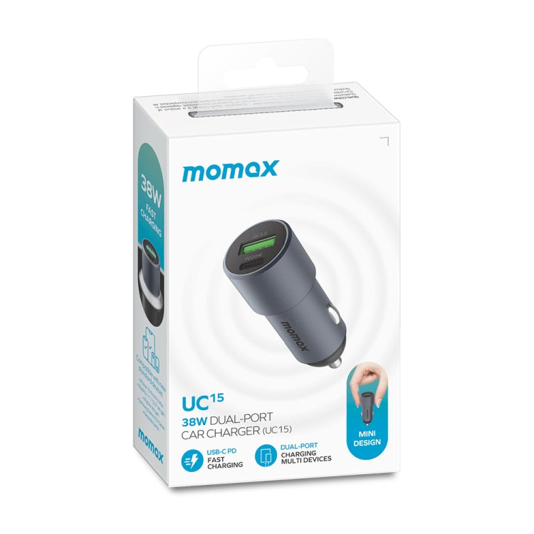 MOMAX UC15 38W PD + QC3.0 Dual Ports Car Charger - free shipping - PMC TechLife - Order now!