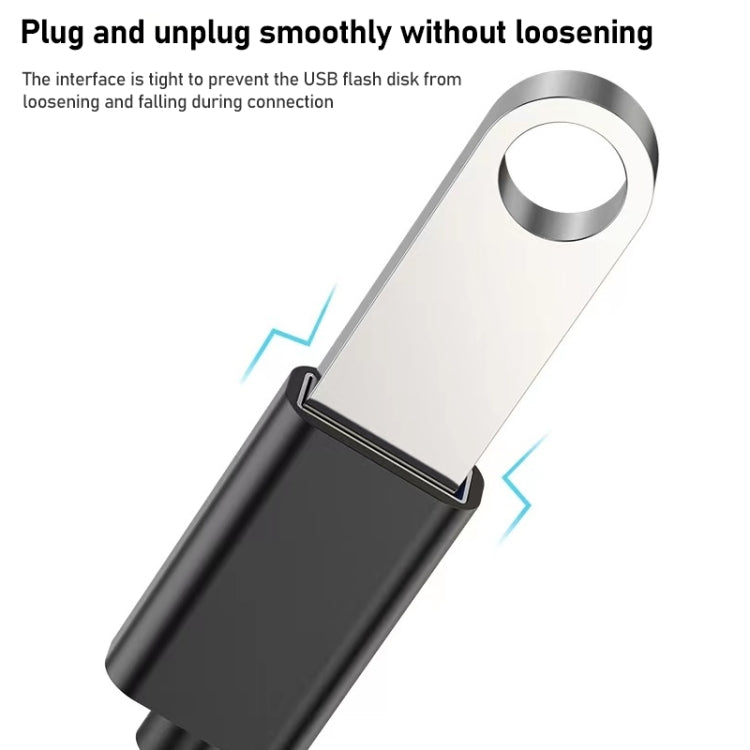 8.3cm USB Female to Type-C Male Metal Wire OTG Cable Charging Data Cable(Black) - OTG Adapter by PMC TechLife | Online Shopping South Africa | PMC TechLife | Buy Now Pay Later Mobicred