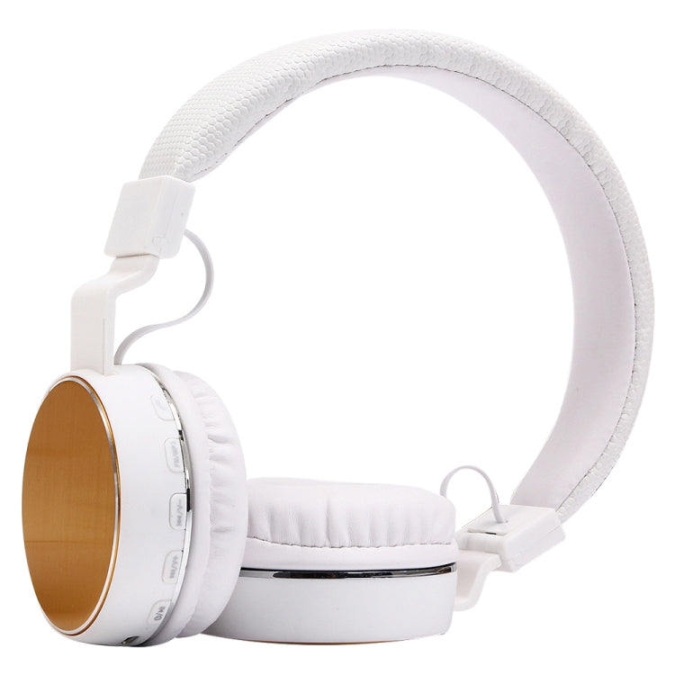 SH-16 Headband Folding Stereo Wireless Bluetooth Headphone Headset, Support 3.5mm Audio & Hands-free Call & TF Card &FM, for iPhone, iPad, iPod, Samsung, HTC, Sony, Huawei, Xiaomi and other Audio Devices(Gold) - Headset & Headphone by PMC TechLife | Online Shopping South Africa | PMC TechLife | Buy Now Pay Later Mobicred