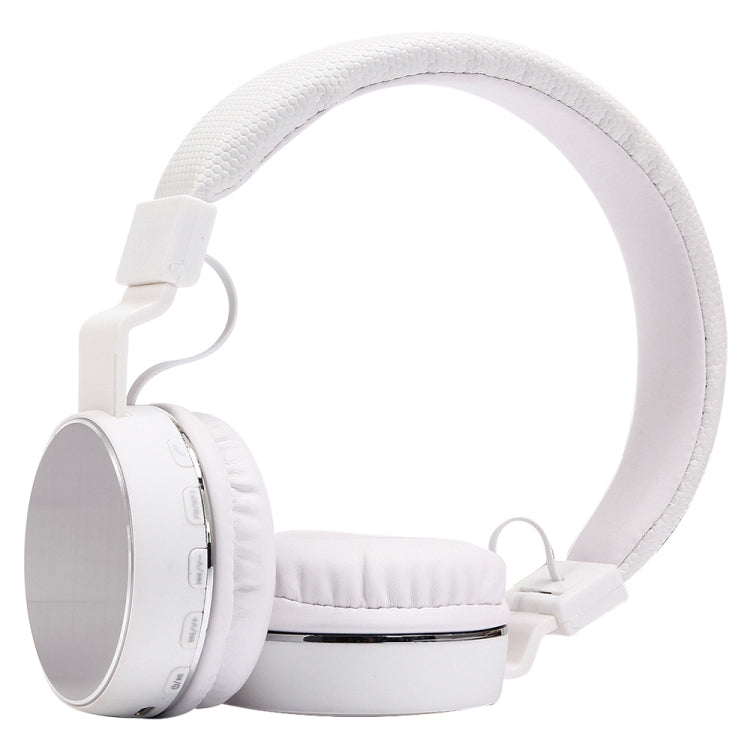 SH-16 Headband Folding Stereo Wireless Bluetooth Headphone Headset, Support 3.5mm Audio & Hands-free Call & TF Card &FM, for iPhone, iPad, iPod, Samsung, HTC, Sony, Huawei, Xiaomi and other Audio Devices(Silver) - Headset & Headphone by PMC TechLife | Online Shopping South Africa | PMC TechLife | Buy Now Pay Later Mobicred