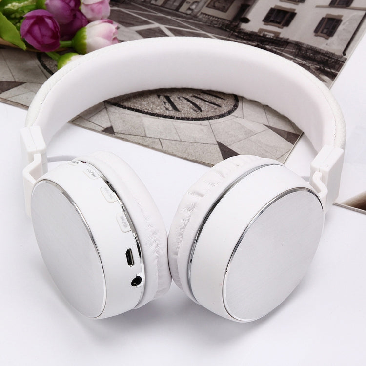 SH-16 Headband Folding Stereo Wireless Bluetooth Headphone Headset, Support 3.5mm Audio & Hands-free Call & TF Card &FM, for iPhone, iPad, iPod, Samsung, HTC, Sony, Huawei, Xiaomi and other Audio Devices(Silver) - Headset & Headphone by PMC TechLife | Online Shopping South Africa | PMC TechLife | Buy Now Pay Later Mobicred