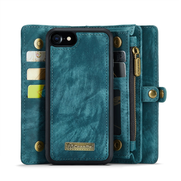 CaseMe for  iPhone 8 & 7  Multifunctional Leather Billfold with Detachable Magnetic PC Back Protective Case & Holder & 10 Card Slots & 3 Cash Slots & 1 Zipper Wallet & 2 Photo Frames & 3 Magnetic Clasps(Blue) - free shipping - PMC Jewellery - Order now!