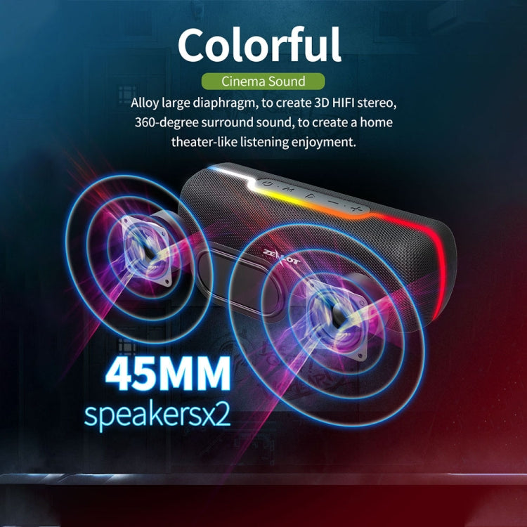 ZEALOT S55 Portable Stereo Bluetooth Speaker with Built-in Mic, Support Hands-Free Call & TF Card & AUX (Blue) - free shipping - PMC Jewellery - Order now!
