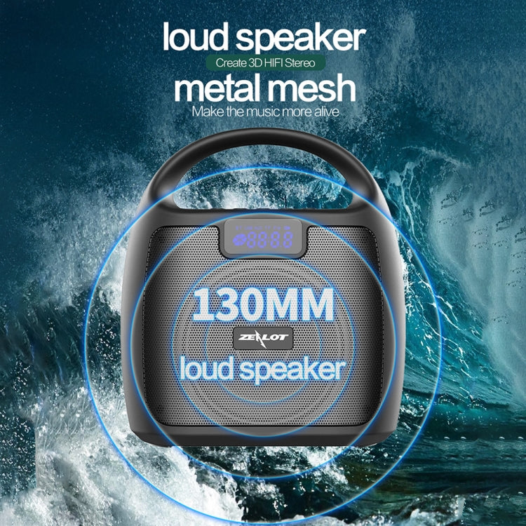 ZEALOT S42 Portable FM Radio Wireless Bluetooth Speaker with Built-in Mic, Support Hands-Free Call & TF Card & AUX (Black) - free shipping - PMC Jewellery - Order now!
