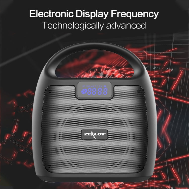 ZEALOT S42 Portable FM Radio Wireless Bluetooth Speaker with Built-in Mic, Support Hands-Free Call & TF Card & AUX (Black) - free shipping - PMC Jewellery - Order now!