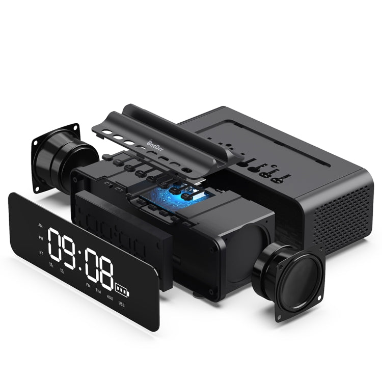 Oneder V06 Smart Sound Box Wireless Bluetooth Speaker, LED Screen Alarm Clock, Support Hands-free & FM & TF Card & AUX & USB Drive (Black) - free shipping - PMC Jewellery - Order now!
