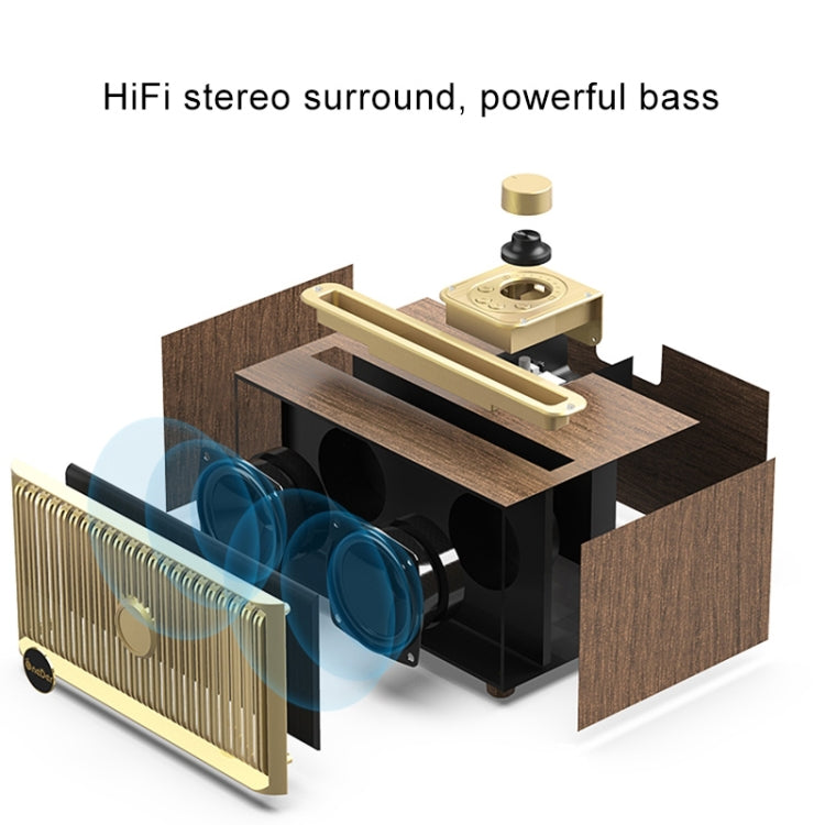 Oneder V6 Portable Wireless Bluetooth Speaker, Support Hands-free & FM & TF Card & AUX & USB Drive (Bronze) - free shipping - PMC Jewellery - Order now!