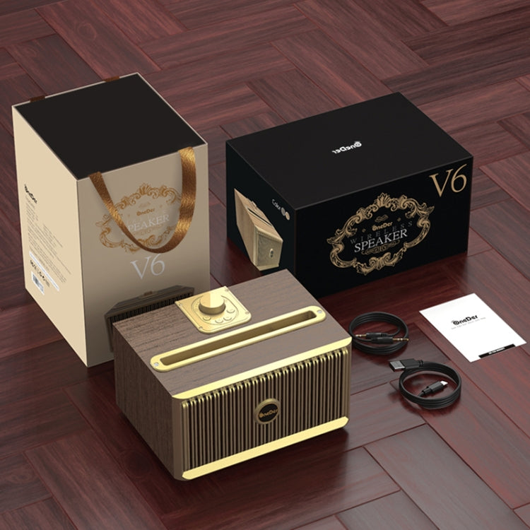 Oneder V6 Portable Wireless Bluetooth Speaker, Support Hands-free & FM & TF Card & AUX & USB Drive (Bronze) - free shipping - PMC Jewellery - Order now!
