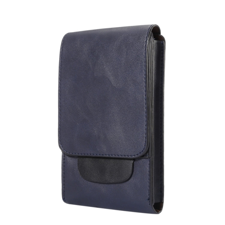 6.3 inch and Below Universal Crazy Horse Texture 3 Pouches Vertical Flip Leather Case with Belt Hole & Climbing Buckle for Galaxy Note 8, Sony, Huawei, Meizu, Lenovo, ASUS, Cubot, Oneplus, Oukitel, Xiaomi, DOOGEE, Vkworld, and other Smartphones(Dark Blue) - More iPhone Cases by PMC TechLife | Online Shopping South Africa | PMC TechLife | Buy Now Pay Later Mobicred
