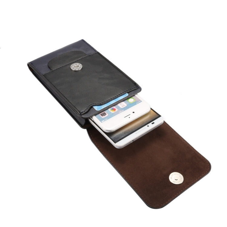6.3 inch and Below Universal Crazy Horse Texture 3 Pouches Vertical Flip Leather Case with Belt Hole & Climbing Buckle for Galaxy Note 8, Sony, Huawei, Meizu, Lenovo, ASUS, Cubot, Oneplus, Oukitel, Xiaomi, DOOGEE, Vkworld, and other Smartphones(Dark Blue) - More iPhone Cases by PMC TechLife | Online Shopping South Africa | PMC TechLife | Buy Now Pay Later Mobicred