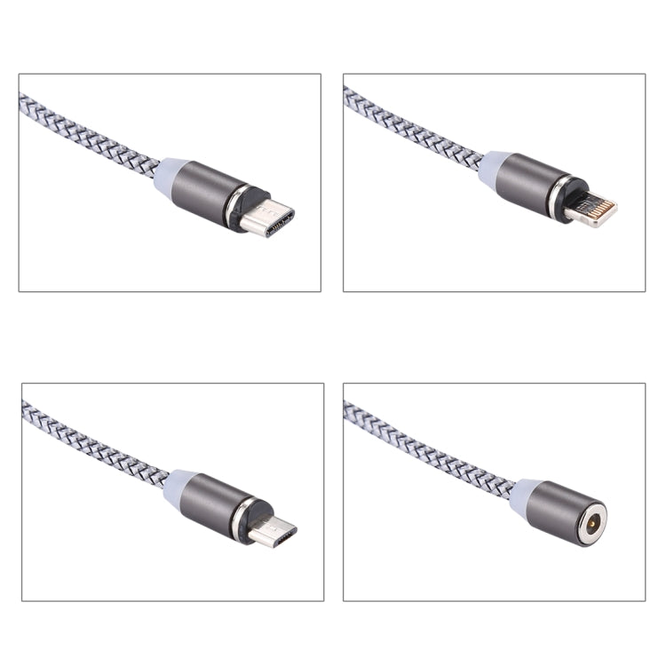 1.05m 8 Pin + Micro USB + USB-C / Type-C to USB Weave Data Sync Charging Cable with LED Indicator - free shipping - PMC Jewellery - Order now!