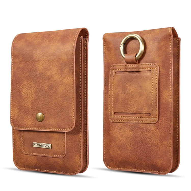 DG.MING Universal Cowskin Leather Protective Case Waist Bag with Card Slots & Hook, For iPhone, Samsung, Sony, Huawei, Meizu, Lenovo, ASUS, Oneplus, Xiaomi, Cubot, Ulefone, Letv, DOOGEE, Vkworld, and other Smartphones Below 5.2 inch(Brown) - More iPhone Cases by DG.MING | Online Shopping South Africa | PMC TechLife | Buy Now Pay Later Mobicred