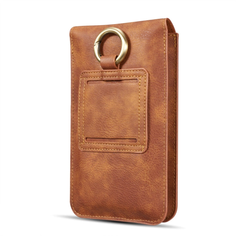 DG.MING Universal Cowskin Leather Protective Case Waist Bag with Card Slots & Hook, For iPhone, Samsung, Sony, Huawei, Meizu, Lenovo, ASUS, Oneplus, Xiaomi, Cubot, Ulefone, Letv, DOOGEE, Vkworld, and other Smartphones Below 5.2 inch(Brown) - More iPhone Cases by DG.MING | Online Shopping South Africa | PMC TechLife | Buy Now Pay Later Mobicred