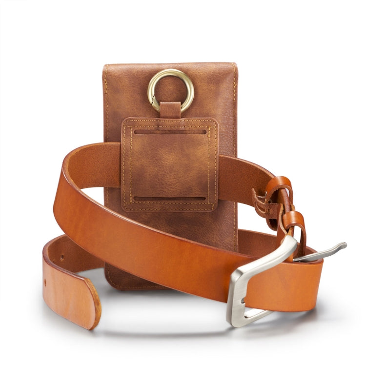 DG.MING Universal Cowskin Leather Protective Case Waist Bag with Card Slots & Hook, For iPhone, Samsung, Sony, Huawei, Meizu, Lenovo, ASUS, Oneplus, Xiaomi, Cubot, Ulefone, Letv, DOOGEE, Vkworld, and other Smartphones Below 5.2 inch(Brown) - More iPhone Cases by DG.MING | Online Shopping South Africa | PMC TechLife | Buy Now Pay Later Mobicred