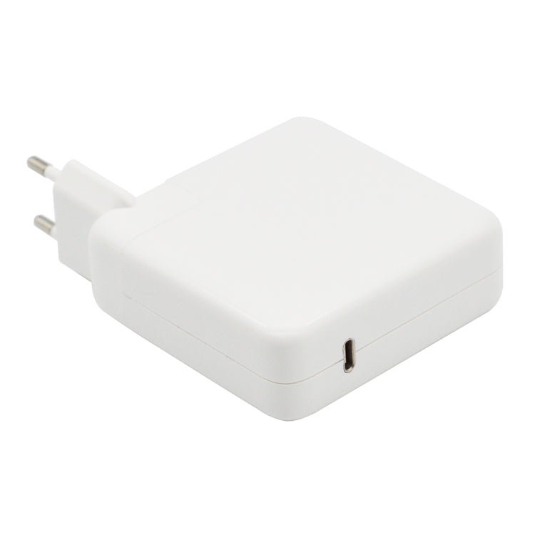 61W Type-C Power Adapter Portable Charger with 1.8m Type-C Charging Cable, EU Plug(White) - free shipping - PMC TechLife - Order now!
