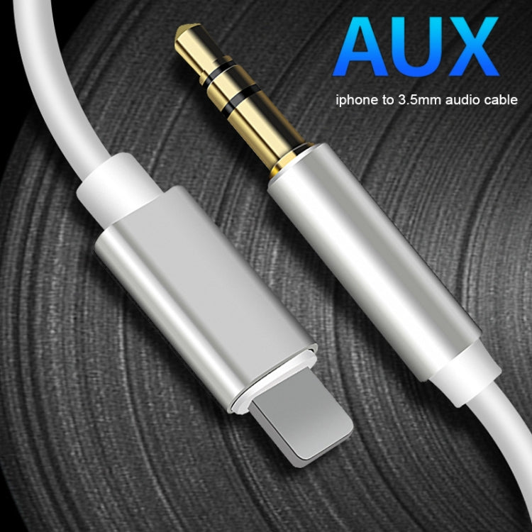 8 Pin to 3.5mm AUX Audio Adapter Cable, Length: 1m (White) - free shipping - PMC Jewellery - Order now!