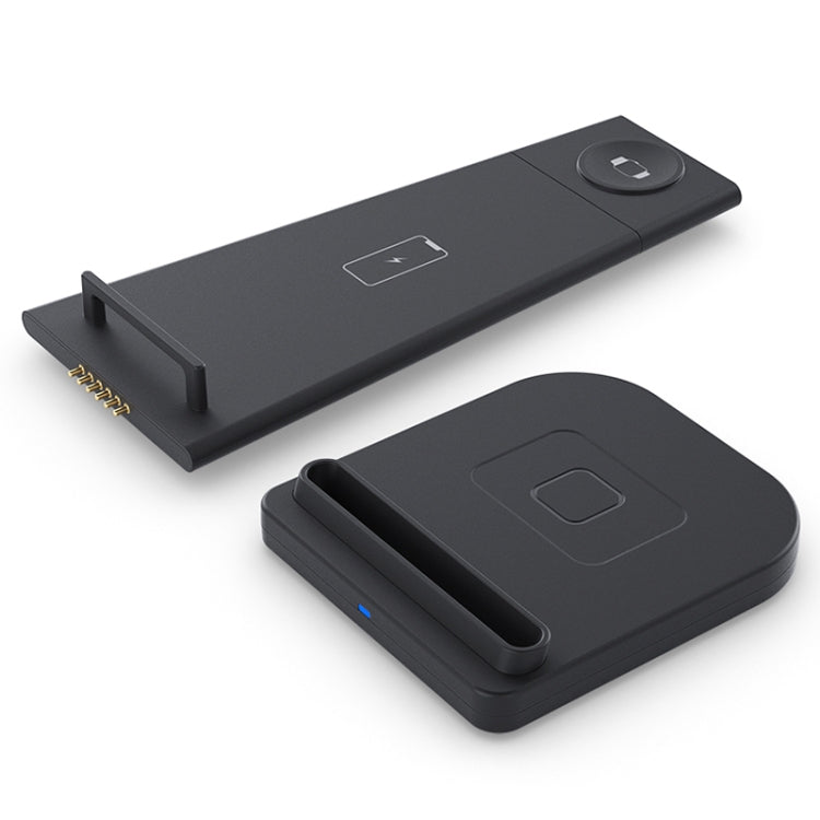 HQ-UD21 3 in 1 Folding Mobile Phone Watch Multi-Function Charging Stand Wireless Charger for iPhones & Apple Watch & Airpods (Black) - Wireless Charger by PMC TechLife | Online Shopping South Africa | PMC TechLife