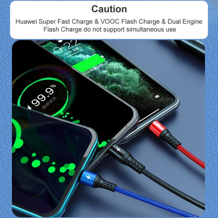 K061 1.2m 5A 3 in 1 USB to 8 Pin + USB-C / Type-C + Micro USB Round Fast Charging Data Cable - free shipping - PMC Jewellery - Order now!