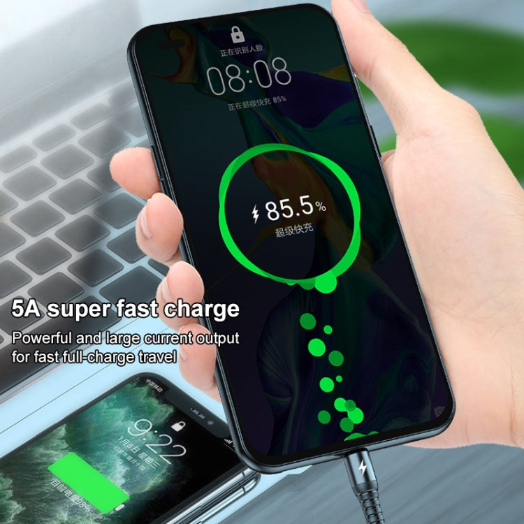 K061 1.2m 5A 3 in 1 USB to 8 Pin + USB-C / Type-C + Micro USB Round Fast Charging Data Cable - free shipping - PMC Jewellery - Order now!