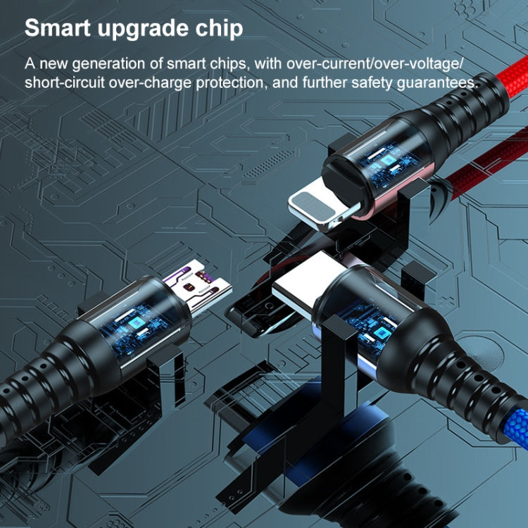 K061 1.2m 5A 3 in 1 USB to 8 Pin + USB-C / Type-C + Micro USB Round Fast Charging Data Cable - free shipping - PMC Jewellery - Order now!