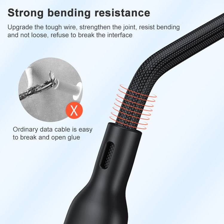 ADC-66 5A 66W 3 in 1 USB to 8 Pin + Micro USB + USB-C / Type-C Fast Charging Braided Data Cable, Cable Length: 1.2m - Multifunction Cable by PMC Jewellery | Online Shopping South Africa | PMC Jewellery | Buy Now Pay Later Mobicred