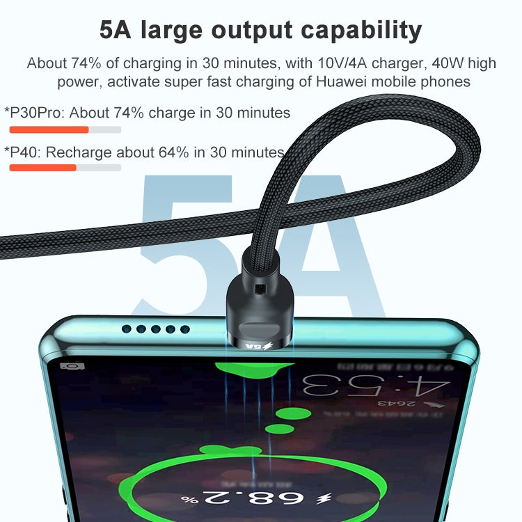 ADC-66 5A 66W 3 in 1 USB to 8 Pin + Micro USB + USB-C / Type-C Fast Charging Braided Data Cable, Cable Length: 1.2m - Multifunction Cable by PMC Jewellery | Online Shopping South Africa | PMC Jewellery | Buy Now Pay Later Mobicred