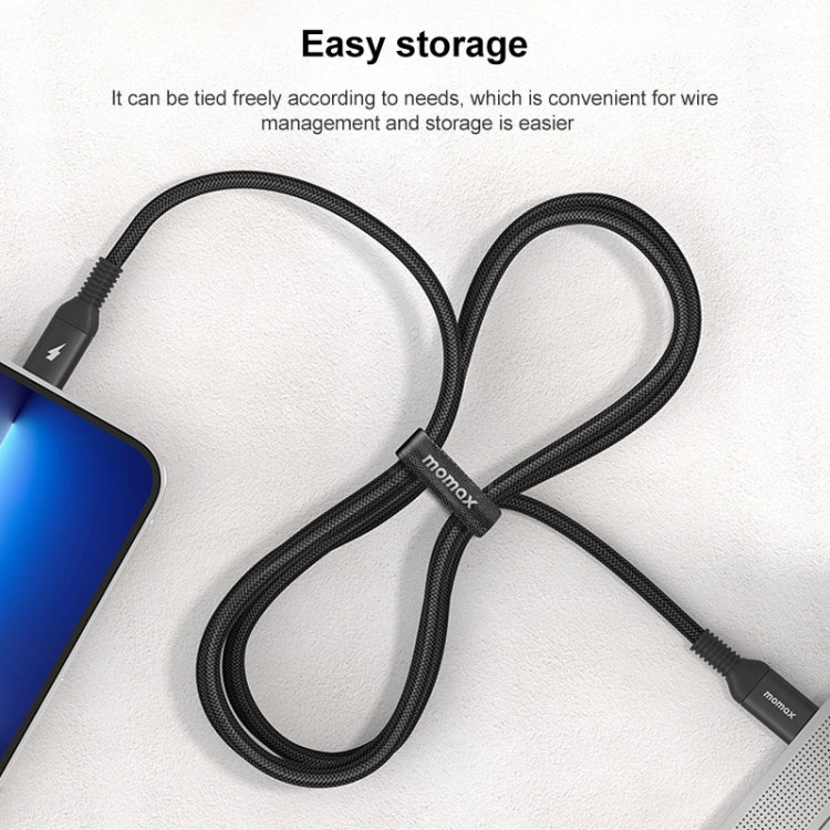 MOMAX DL51D Type-C / USB-C to 8 Pin PD Braided Fast Charging Cable, Length: 1.2m (Black) - free shipping - PMC Jewellery - Order now!