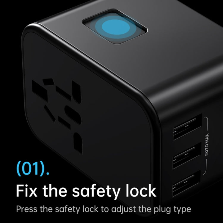 ROCK T62 35.5W Global Travel Multifunctional Plug PD Charger Power Adapter(Black) - free shipping - PMC TechLife - Order now!