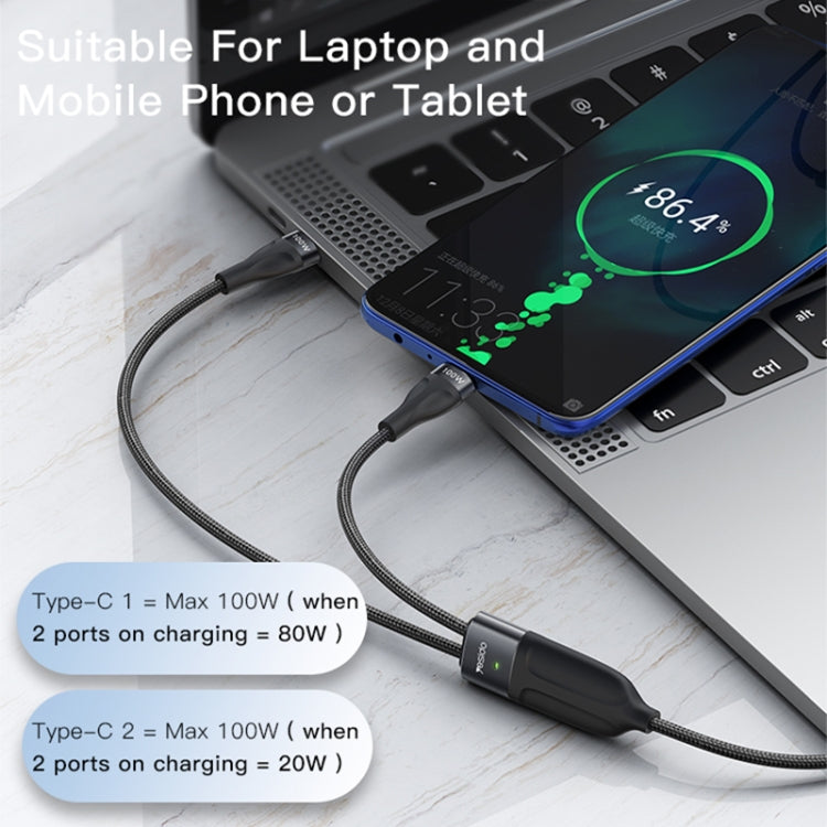 Yesido CA88 2 in 1 USB-C / Type-C to USB-C / Type-C Fast Charging Cable, Length: 1.2m - free shipping - PMC TechLife - Order now!