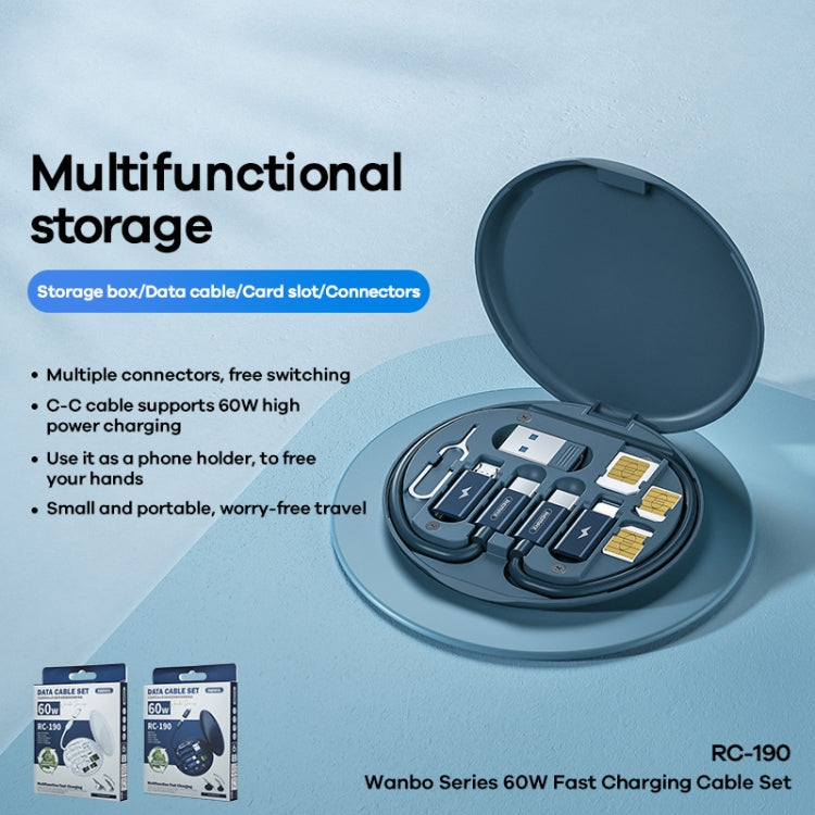 REMAX RC-190 Wanbo Series 60W Fast Charging Cable Multifunction Storage Box Set (White) - free shipping - PMC Jewellery - Order now!