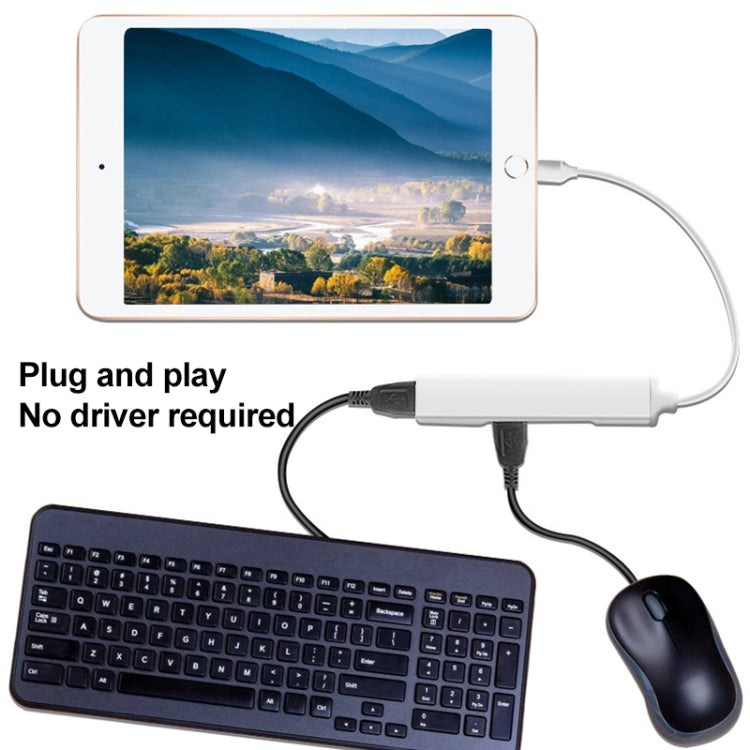 S-206 3 in 1 8 Pin Male to 2 x USB 3.0 + 8 Pin Female Camera Reader Adapter - Converter & Adapter by PMC Jewellery | Online Shopping South Africa | PMC Jewellery | Buy Now Pay Later Mobicred