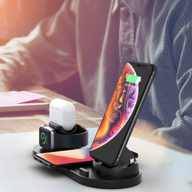 HQ-UD15-upgraded 6 in 1 Wireless Charger For iPhone, Apple Watch, AirPods and Other Android Phones(Black) - Wireless Charger by PMC TechLife | Online Shopping South Africa | PMC TechLife