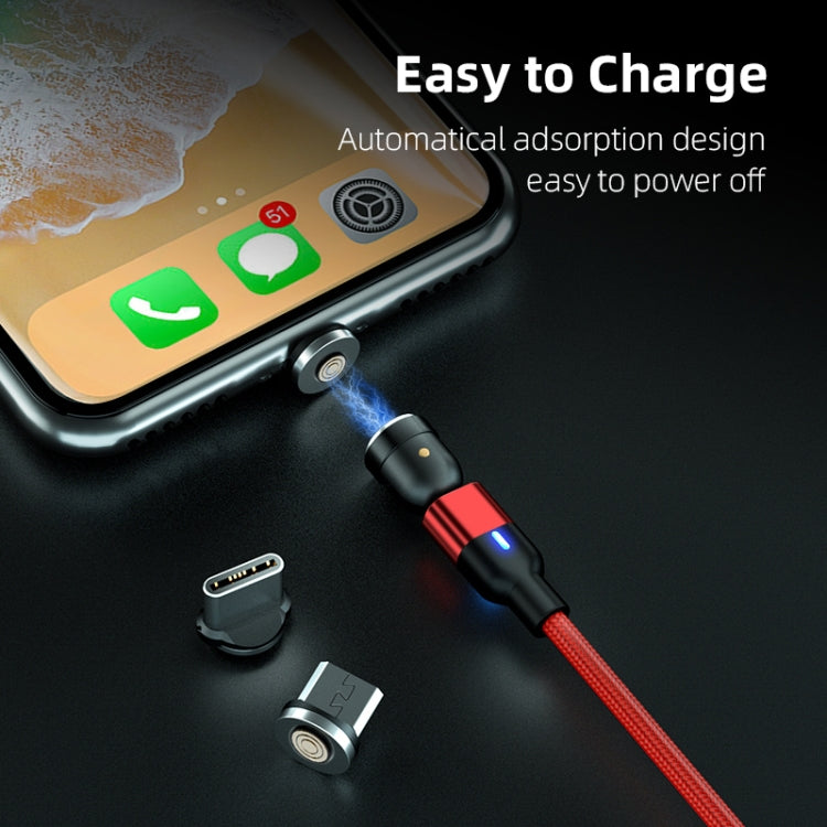 2m 3A Output 3 in 1 USB to 8 Pin + USB-C / Type-C + Micro USB 540 Degree Rotating Magnetic Data Sync Charging Cable(Black) - free shipping - PMC Jewellery - Order now!