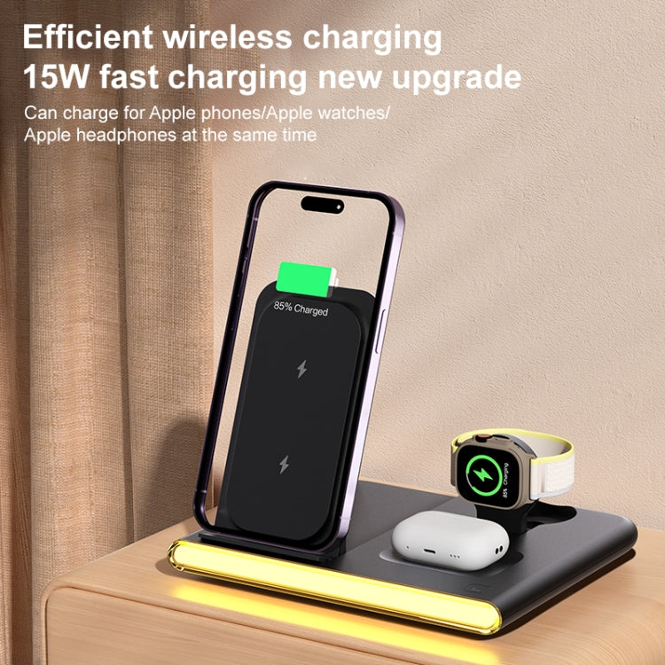 C27 15W 4 in 1 Foldable Magnetic Wireless Charger with Ambient Light (White) - Wireless Charger by PMC Jewellery | Online Shopping South Africa | PMC Jewellery | Buy Now Pay Later Mobicred
