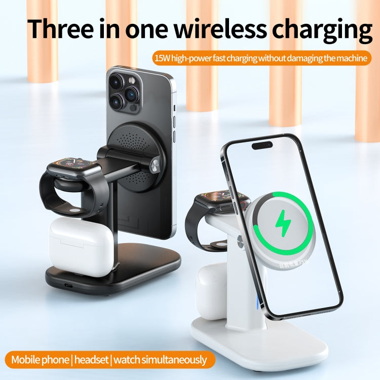 JJT-A70 15W 3 in 1 Multifunctional Magnetic Wireless Charging Holder (White) - Wireless Charger by PMC Jewellery | Online Shopping South Africa | PMC Jewellery | Buy Now Pay Later Mobicred
