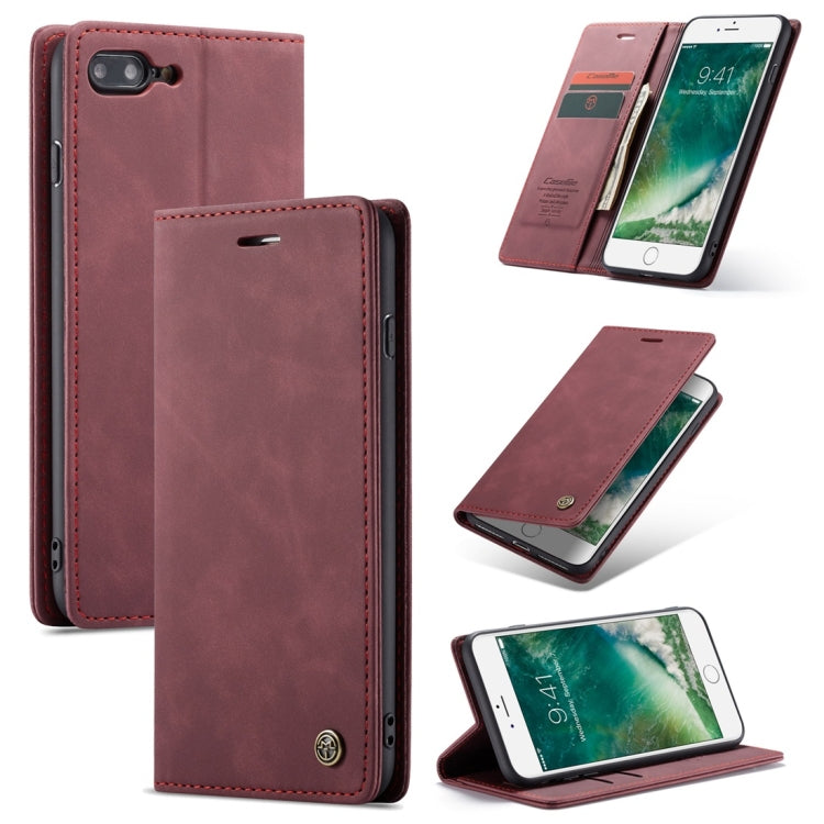 CaseMe-013 Multifunctional Retro Frosted Horizontal Flip Leather Case for iPhone 7 Plus / 8 Plus, with Card Slot & Holder & Wallet(Khaki) - free shipping - PMC Jewellery - Order now!
