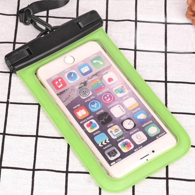 PVC Transparent Universal IPX8 Waterproof Bag with Lanyard for Smart Phones below 6.3 inch (Green) - free shipping - PMc TechLife - Order now!