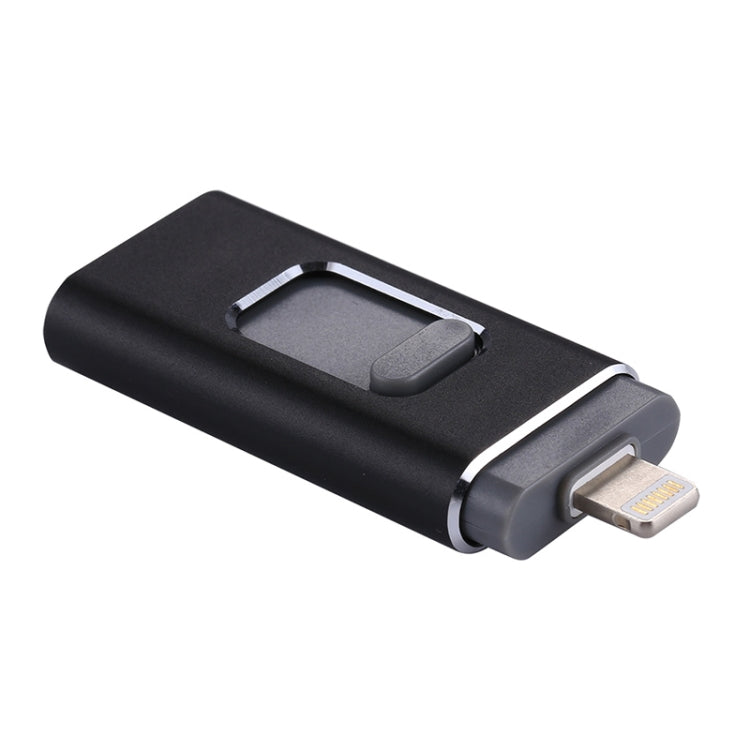 easyflash RQW-01B 3 in 1 USB 2.0 & 8 Pin & Micro USB 32GB Flash Drive(Black) - free shipping - PMC Jewellery - Order now!