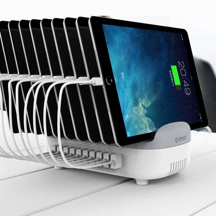ORICO DUK-10P 120W 10 USB Ports Smart Charging Station with Phone & Tablet Stand, AU Plug(White) - free shipping - PMC Jewellery - Order now!