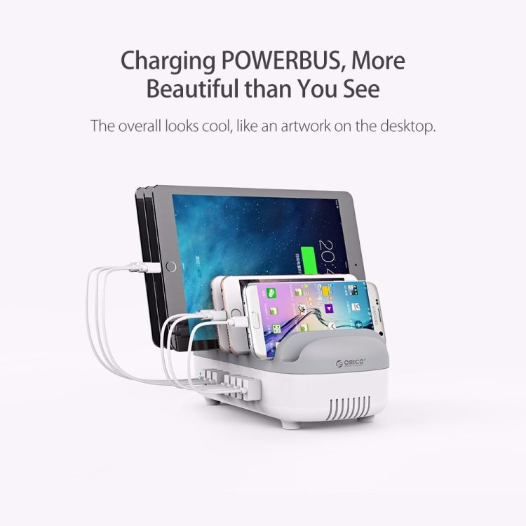 ORICO DUK-10P 120W 10 USB Ports Smart Charging Station with Phone & Tablet Stand, AU Plug(White) - free shipping - PMC Jewellery - Order now!
