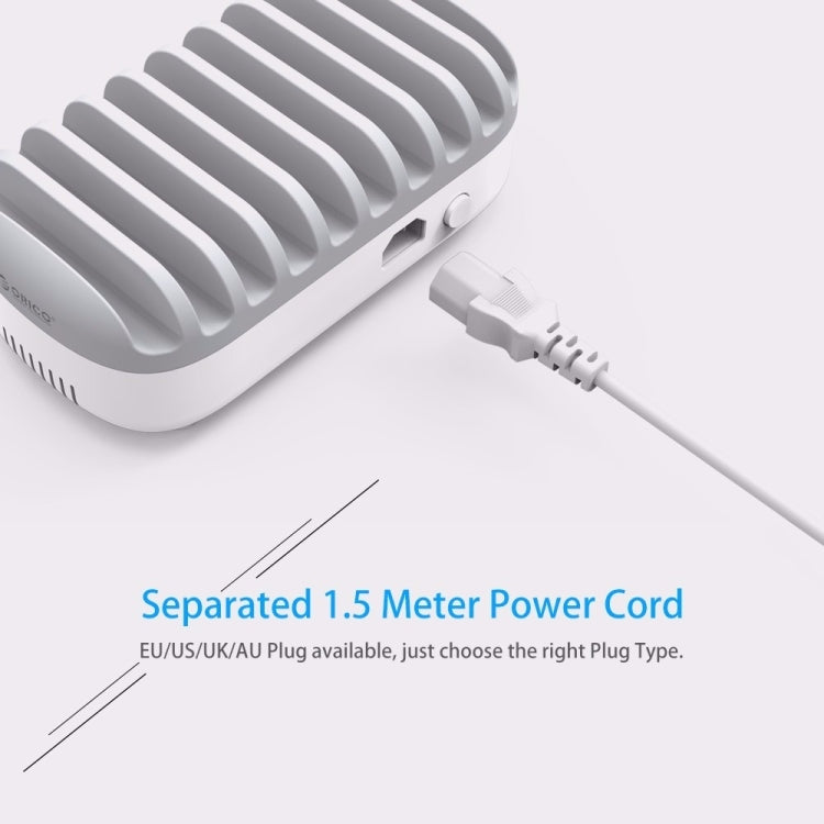 ORICO DUK-10P 120W 10 USB Ports Smart Charging Station with Phone & Tablet Stand, UK Plug(White) - free shipping - PMC Jewellery - Order now!