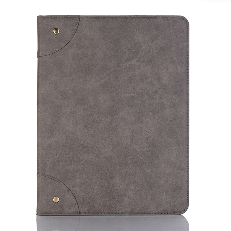 Retro Book Style Horizontal Flip PU Leather Case for iPad Air 13 2025 / 2024 / iPad Pro 12.9 inch (2018), with Holder & Card Slots & Wallet (Grey) - free shipping - PMC TechLife - Order now!