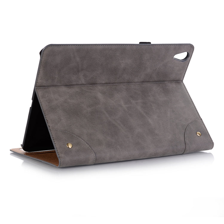 Retro Book Style Horizontal Flip PU Leather Case for iPad Air 13 2025 / 2024 / iPad Pro 12.9 inch (2018), with Holder & Card Slots & Wallet (Grey) - free shipping - PMC TechLife - Order now!