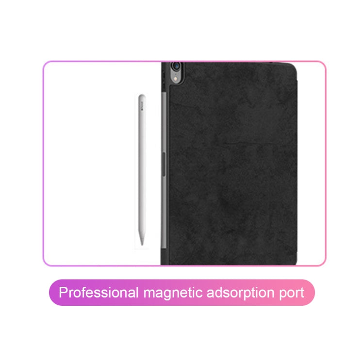 Horizontal Flip Leather Case with Pen Slot Three-folding Holder & Wake-up / Sleep Function for iPad Air 13 2024 / Pro 12.9 (2018)(Black) - iPad Pro 12.9 (2018) Cases by PMC TechLife | Online Shopping South Africa | PMC TechLife | Buy Now Pay Later Mobicred
