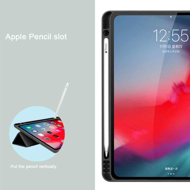 Horizontal Flip Leather Case with Pen Slot Three-folding Holder & Wake-up / Sleep Function for iPad Air 13 2024 / Pro 12.9 (2018)(Black) - iPad Pro 12.9 (2018) Cases by PMC TechLife | Online Shopping South Africa | PMC TechLife | Buy Now Pay Later Mobicred