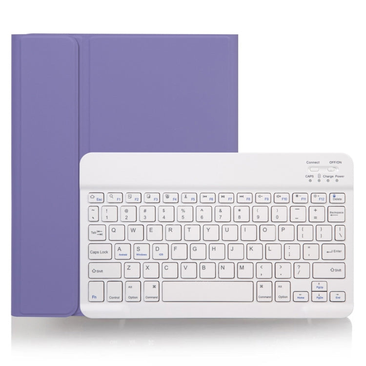 X-11B Skin Plain Texture Detachable Bluetooth Keyboard Tablet Case for iPad Pro 11 inch 2020 / 2018, with Pen Slot (Light Purple) - For iPad Pro by PMC TechLife | Online Shopping South Africa | PMC TechLife