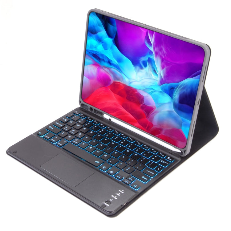 X-11BCS Skin Plain Texture Detachable Bluetooth Keyboard Tablet Case for iPad Pro 11 inch 2020 / 2018, with Touchpad & Pen Slot & Backlight (Pink) - For iPad Pro by PMC TechLife | Online Shopping South Africa | PMC TechLife