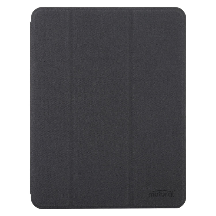 Mutural YASHI Series TPU + PU Cloth Pattern Texture Horizontal Flip Leather Case with Three-folding Holder & Pen Slot & Wake-up / Sleep Function For iPad Air 2022 / 2020 10.9(Black) - free shipping - PMc TechLife - Order now!